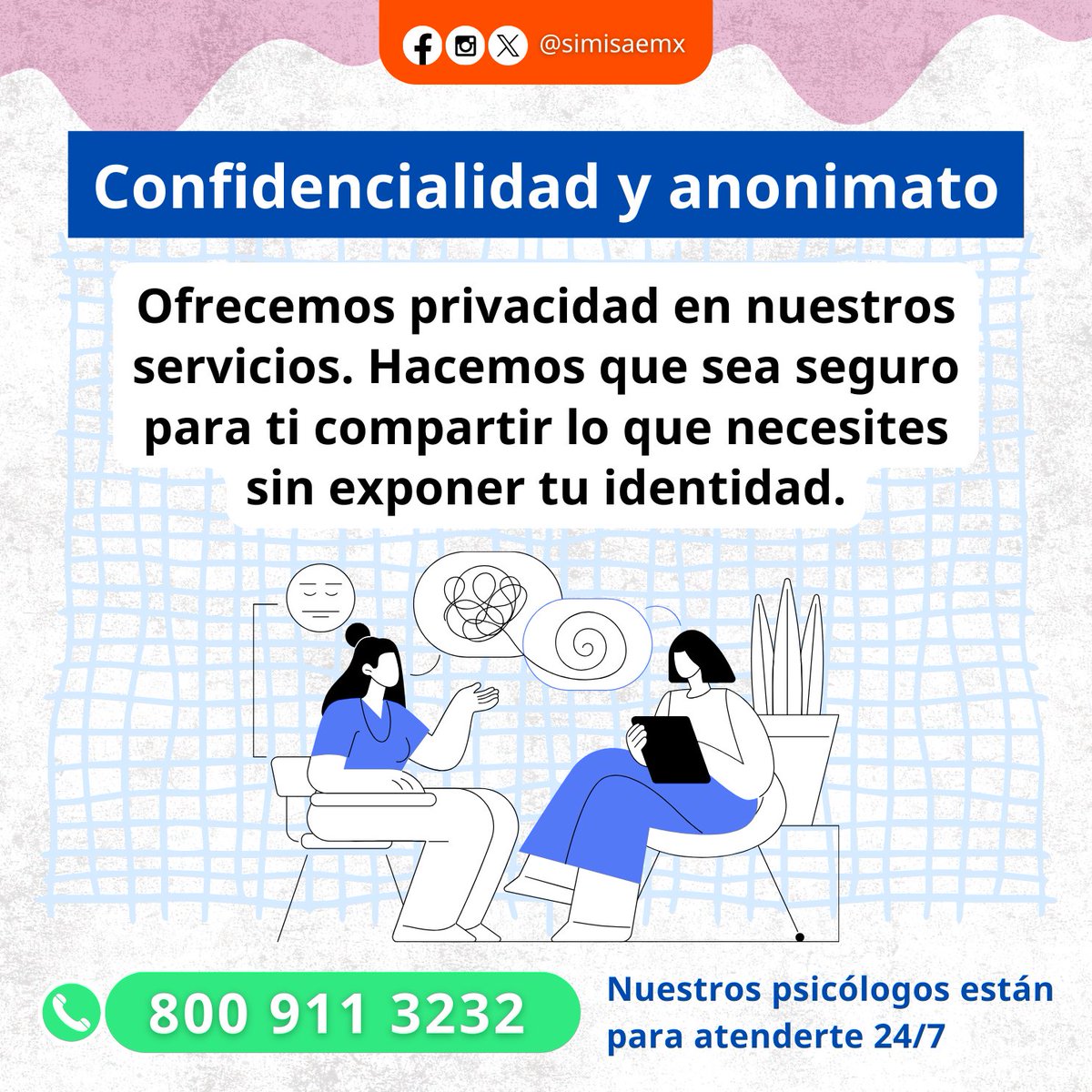 🚨Ayuda psicológica gratuita las 24 horas los 365 días del año 🌎🇲🇽
🧠Tu #saludmental es nuestra prioridad
☎️Llama SIN costo al 800 911 32 32

#Gratis #Psicologo #SIMISAE #FelizDia