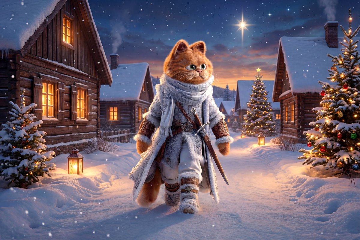 Котус ни спит и ищо лазиит тута, навернае, торт жуёт.
Так што ищо рас с Рождеством Христовым, драгоценный Котус!