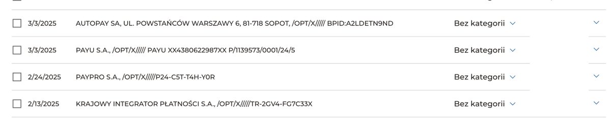 Czy można w mBank lepiej ogarnąć automatyczne kategoryzowanie płatności dokonywanych przez zewnętrznych operatorów? Czy jest jakiś sposób na zdekodowanie tych tytułów płatności wstecz? Większość rachunków w ten sposób płacę, bo jest wygodniej, ale potem takie kwiatki są.