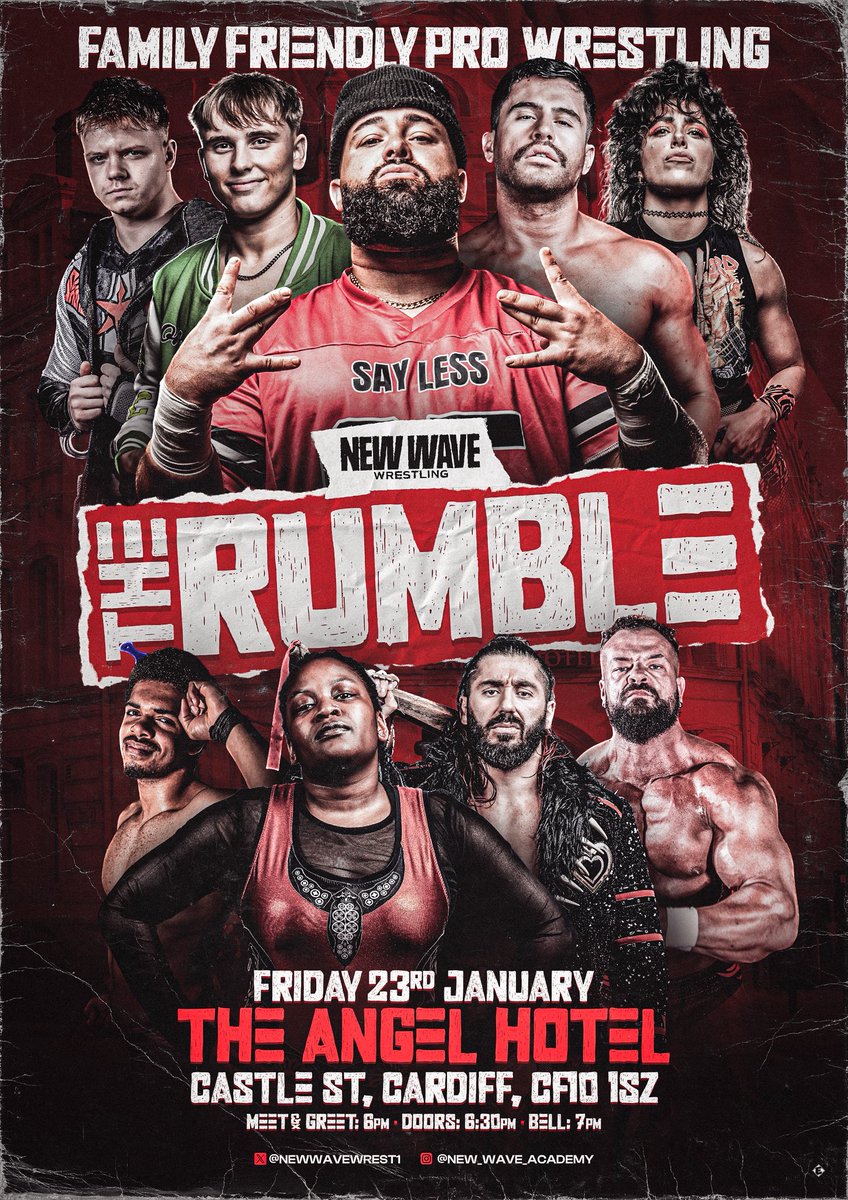 NewWaveWrestli1's tweet image. NEW WAVE WRESTLING RETURNS!

We kick off 2026 in explosive fashion with NEW WAVE: THE RUMBLE 💥

WE ARE AT THE ANGEL HOTEL IN CARDIFF 🔥

For the first time in over two years, our main event will determine a brand new Number One Contender for the NWW Championship.

30…
