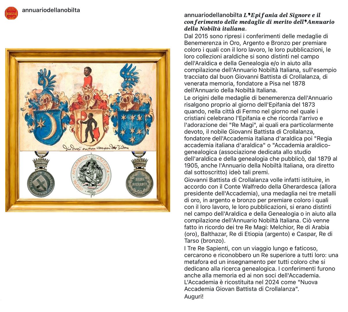 annuarionobilta's tweet photo. #AnnuarioDellaNobiltàItaliana #Epifani #6gennaio #faleristica #magi https://t.co/tlfI3Pyy0W