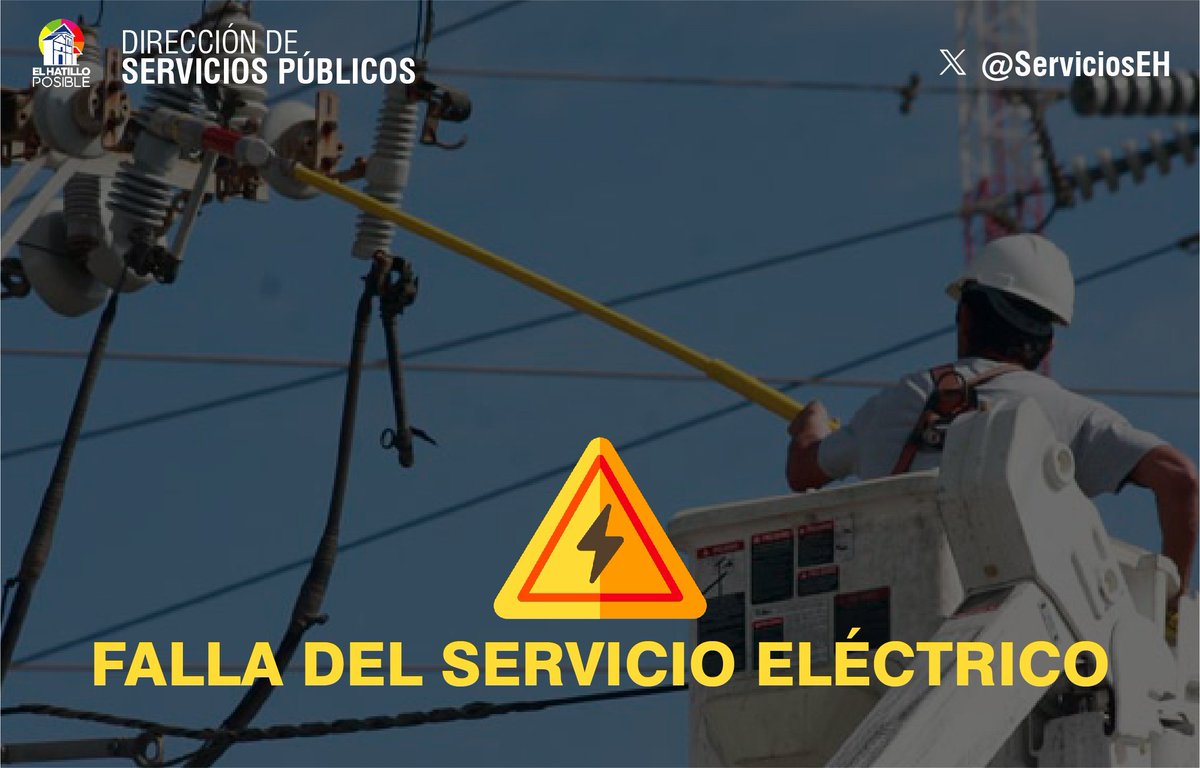 📢 #ServiciosEHInforma ⚡⚒️⚠️| #FallaElectrica

Saludos, vecinos hatillanos.

Se han recibido reportes de fallas en el servicio eléctrico en diversos sectores de la Av. Intercomunal y zonas adyacentes:

📍 Los Geranios 
📍 La Boyera
📍 El Pueblo 
📍 Asoocho 
📍 Los Pinos