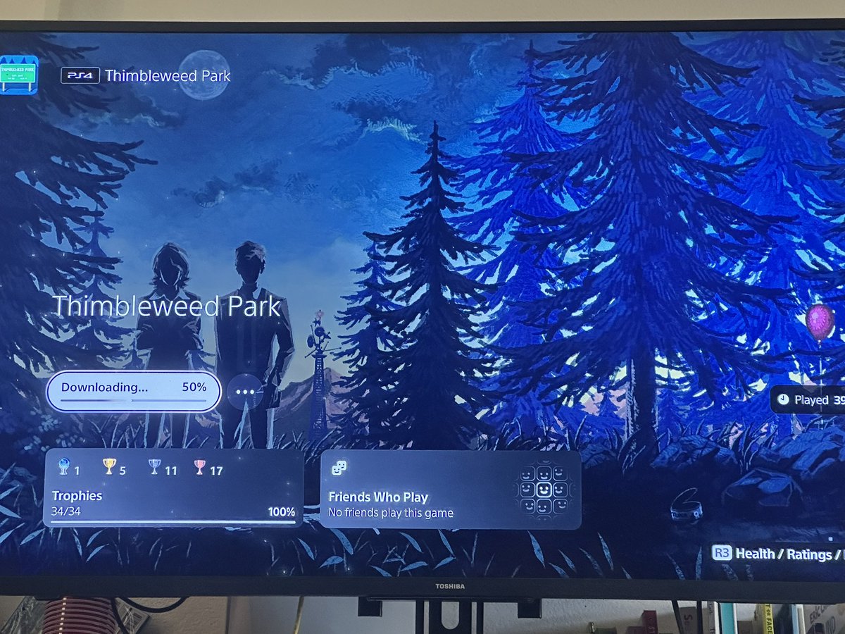 A game so good you have the platinum and still need to play it again.  …. And in my case again again…. Again. #thimbleweedpark