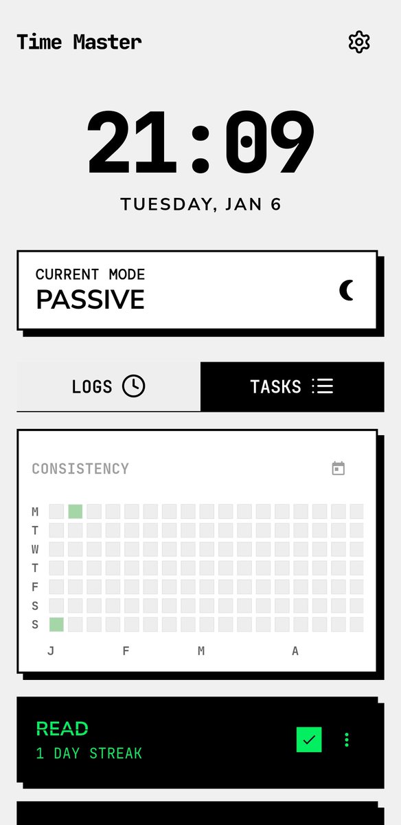 kahlehoe's tweet photo. Been working on this for a few weeks now.

Going into the new year I'm looking to manage and structure my time better. So I built "Time Master". But instead of using a boilerplate design I chose one that will stand out and pop.

#BuildInPublic #flutterdev https://t.co/oeHAyi3Itb