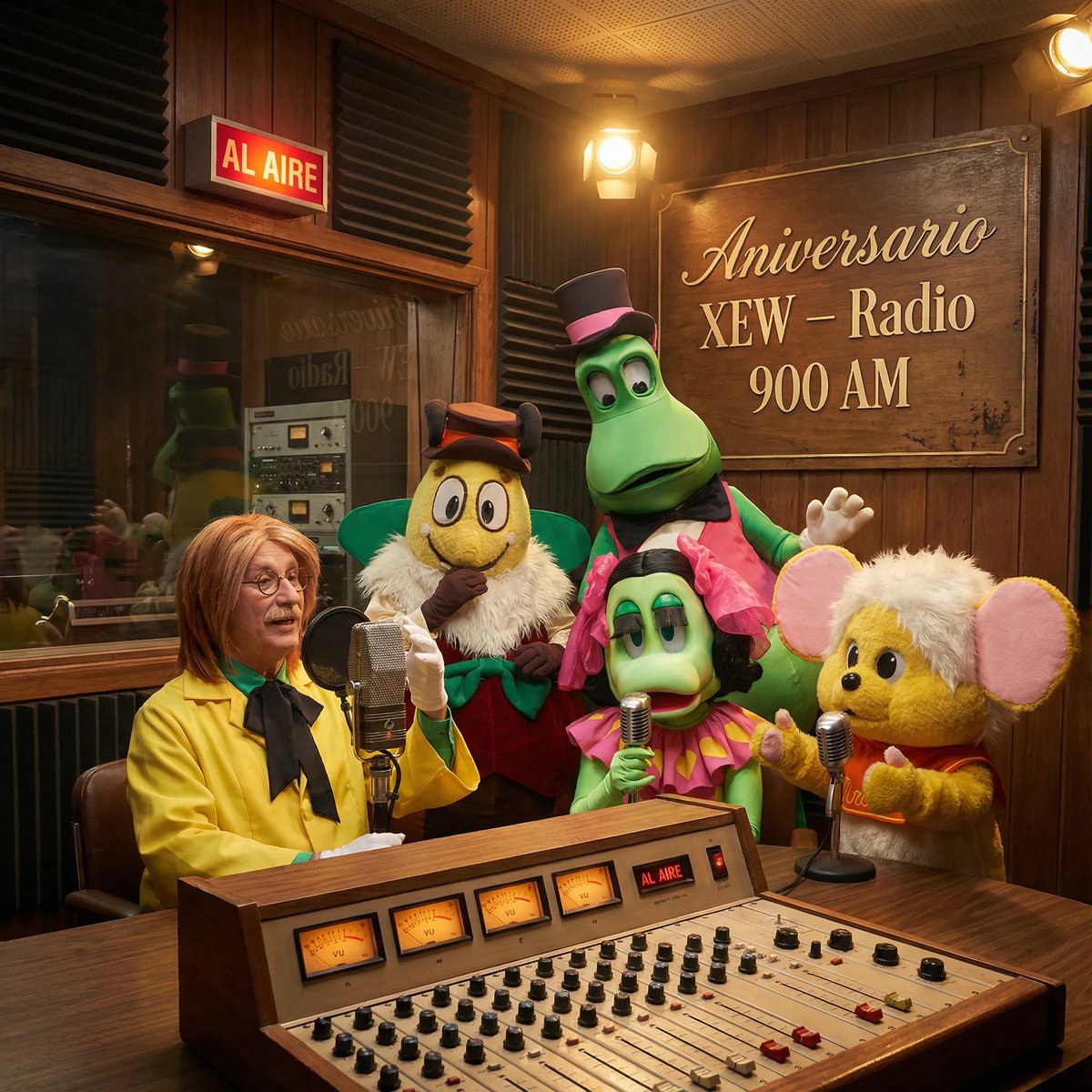 #06DeEnero 
Un día como hoy, 6 de enero de 1979, Burbujas salió al aire por primera vez en la XEW Radio 
Desde una cabina, entre micrófonos, perillas y focos de AL AIRE, nació un universo que marcaría a generaciones enteras.
Todo comenzó aquí: en la radio, y en la imaginación.