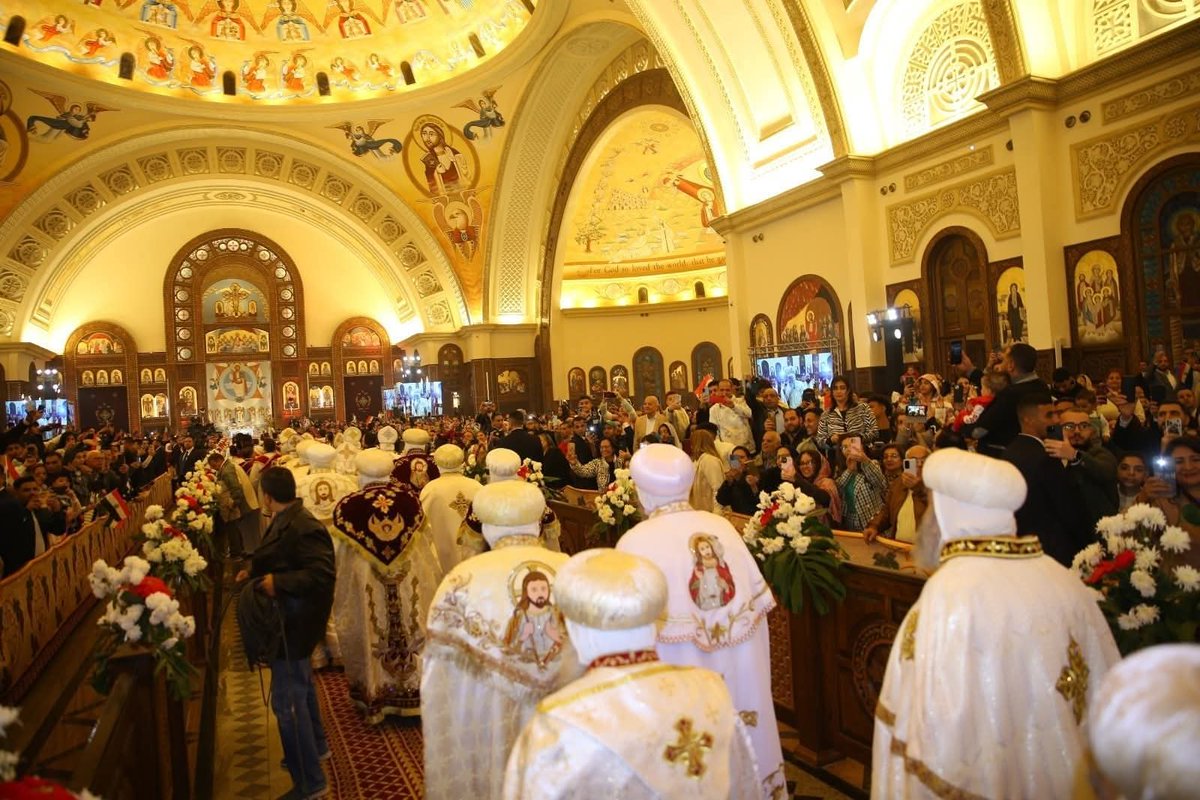 ArchiveofEgypt's tweet image. A glimpse of the prayers of the Christmas Mass at the Cathedral of the Nativity of Christ in the New Administrative Capital – 2026