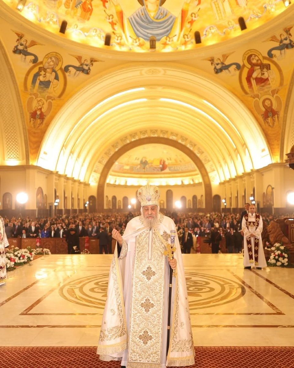 ArchiveofEgypt's tweet image. A glimpse of the prayers of the Christmas Mass at the Cathedral of the Nativity of Christ in the New Administrative Capital – 2026