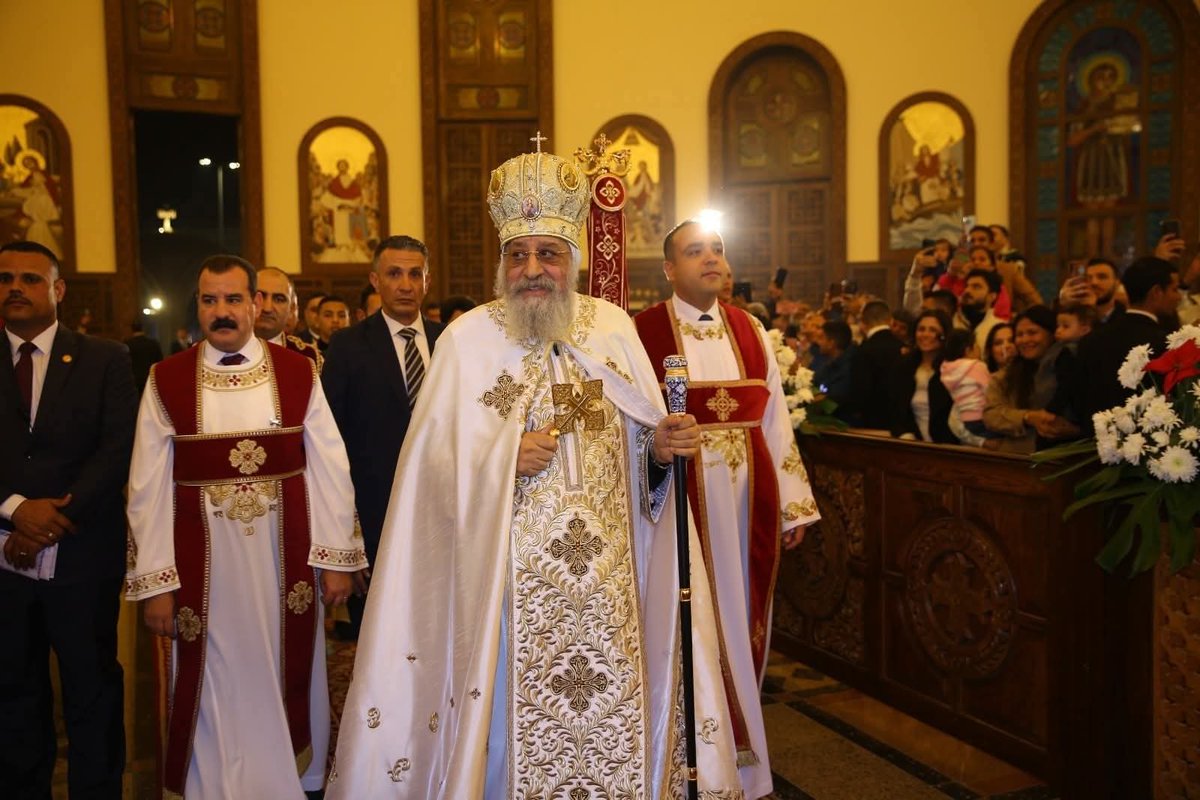 ArchiveofEgypt's tweet image. A glimpse of the prayers of the Christmas Mass at the Cathedral of the Nativity of Christ in the New Administrative Capital – 2026