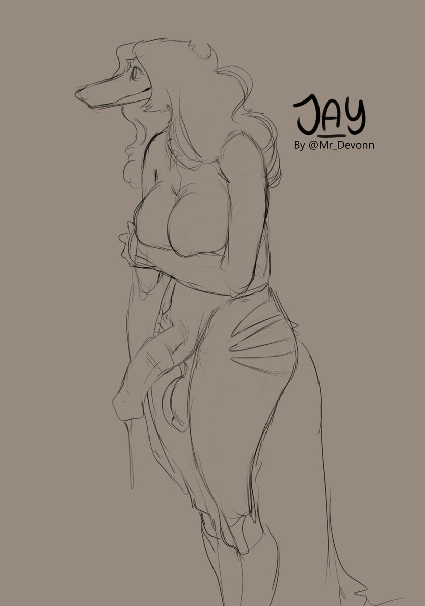 Fan art I made for <a href="/KiMehRah/">Kimehrah . . . Jay 🔞</a>. I drew him in the wolf species I created, the 'Caniformis'.