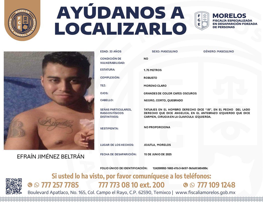 PeriodismoMX_'s tweet image. ¿LOS HAS VISTO?

La Fiscalía General del estado (FGE) difunde estas cédulas de búsqueda de personas desaparecidas, con el fin de ayudar en su localización.

@Fiscalia_Mor #NoticiasMorelos #Cuernavaca #Morelos 
#Periodismomx