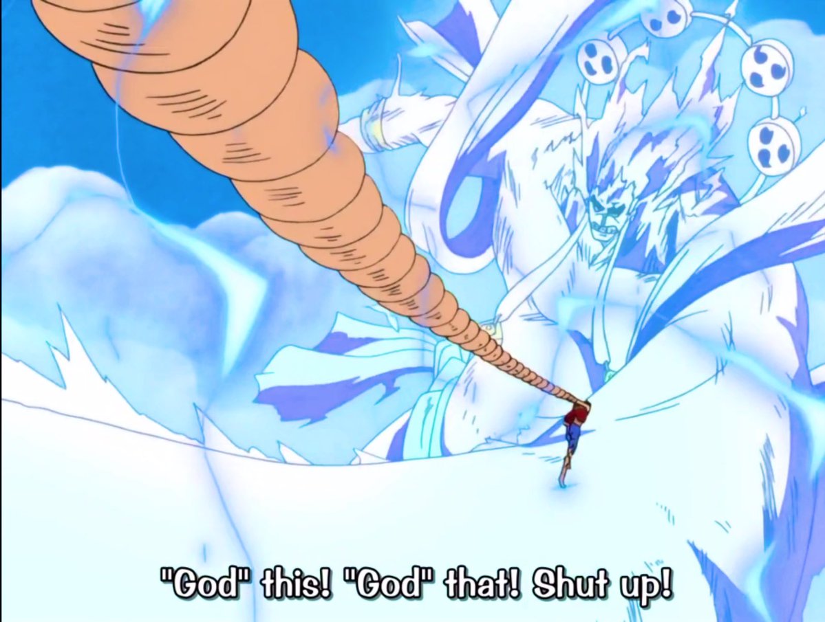 DeputyARUUU's tweet image. I’m having whiplash because how you gonna see all this and still look me in the eye and tell me Skypiea is a bad arc ????