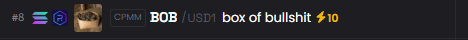 Number 8 Trending
1111 Holders
200+ Members in the X Coms
10 Boosts

Eric Trump talks about it, and it still hasn't hit a milly?

Usd1 season, Box of Bullshit is the next runner.
FA95L6nz1oJ251VwSZcxDKUiFqkRWWvFBNUAKbNPbonk