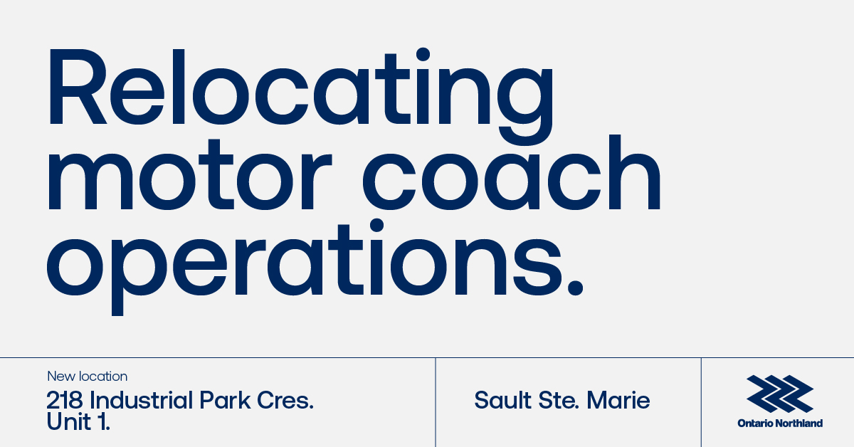 NorTracksBlog's tweet image. Address change for the Sault-Ste-Marie terminal
#ontarionorthland #saultstemarie #motorcoach #publictransportation