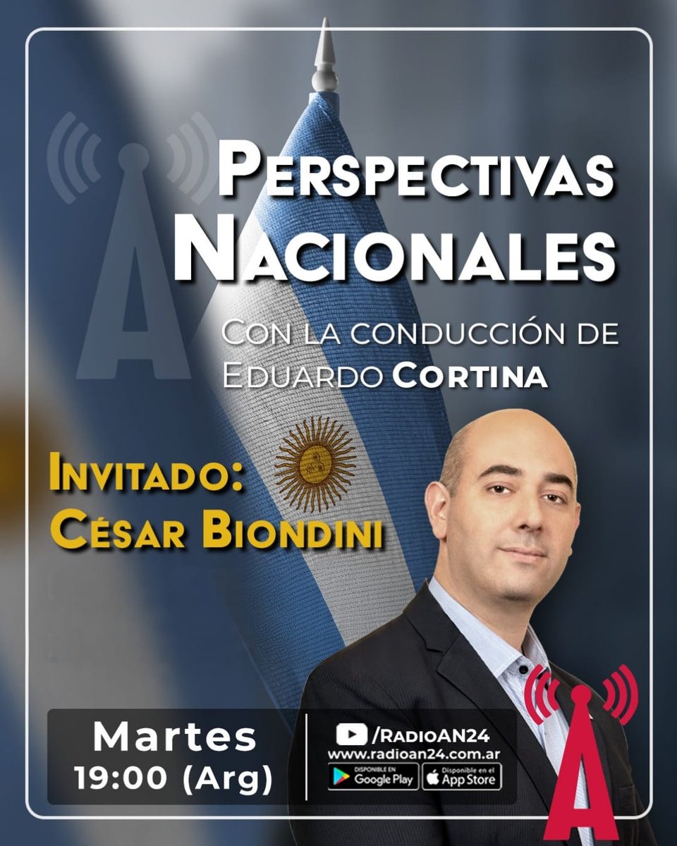 📢 Hoy martes 19hs, el Dr. César Biondini invitado especial en "Perspectivas Nacionales", analizando la situación en Venezuela y en nuestro país. ¡No te lo pierdas!