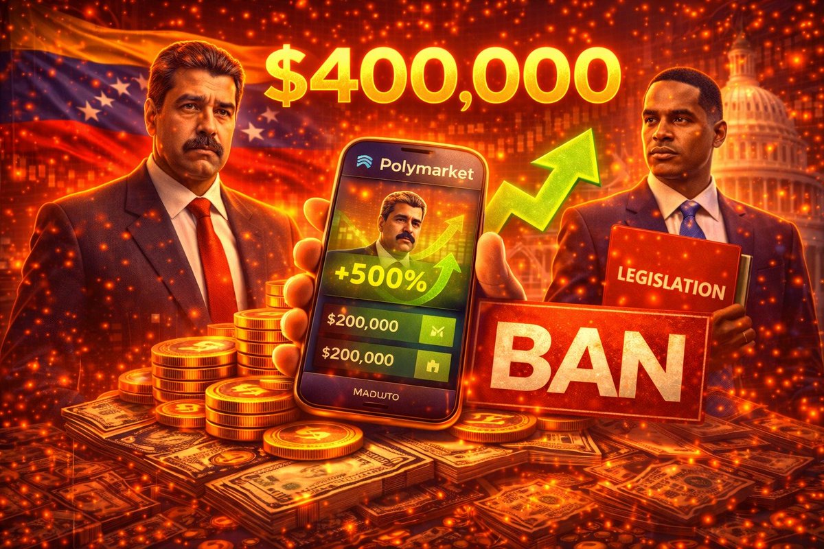 POLYMARKET TRADER MAKES $400K BETTING ON MADURO, LAWMAKERS PUSH BAN A  Polymarket trader reportedly made over $400,000 betting on the political  future of Nicolás Maduro. According to Business Insider, Rep. Ritchie Torres