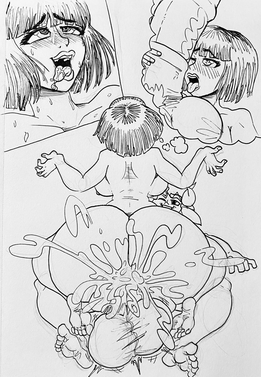 Old sketch comm by Y. Part 2 of Daemon shooting a scene with Farnese. I think he left her a lasting impression.