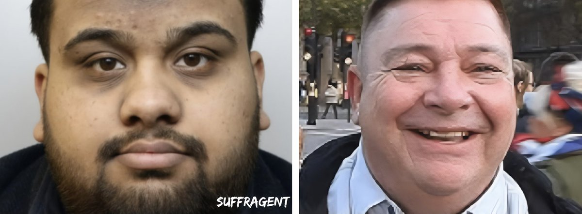 Suffragent_'s tweet image. Muslim sexually assaults child = 2 years in jail.

Vs.

White man attends protest = 3 years in jail.