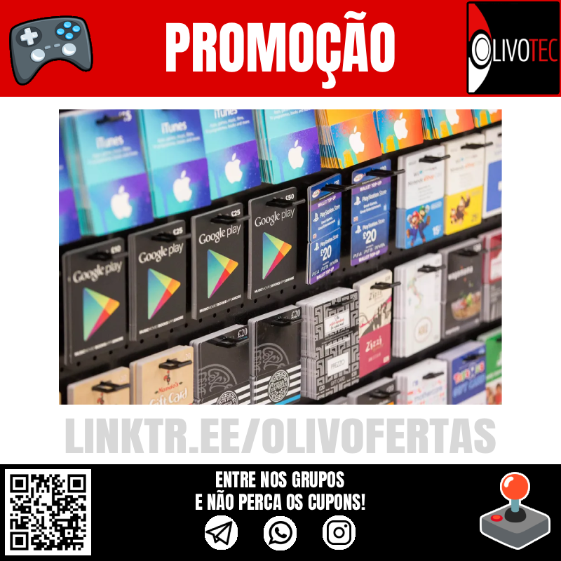 🚨 Giftcard Nintendo e Playstation em promoção!

🎫 CUPOM: 20PRAVOCE

NINTENDO:
cutt.ly/nts0v1Q8

PLAYSTATION:
cutt.ly/Rts0UXSs

- Entre nos nossos Grupos:  
linktr.ee/olivofertas