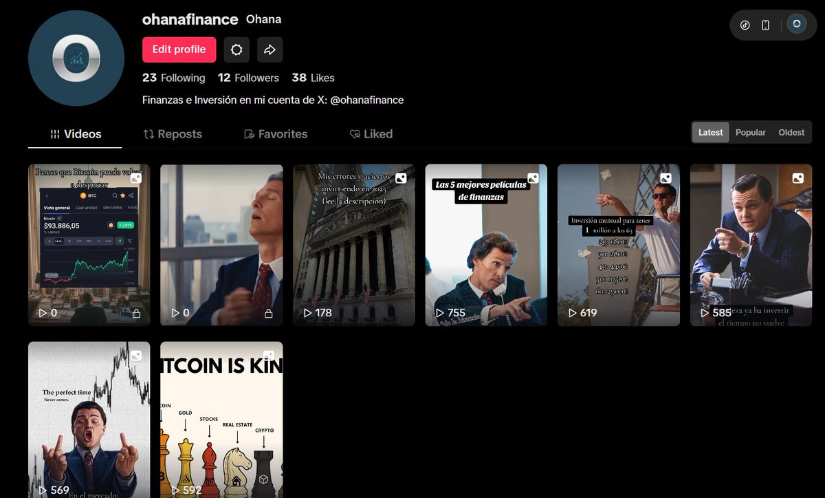 ohanafinance's tweet image. Me he creado cuenta de Tik Tok, resumen de los 2 primeros días:

- 2 shadowbans
- Odio Tik Tok
- Buenos números hasta los baneos

Iré actualizando (espero que no me vuelvan a tirar la cuenta)