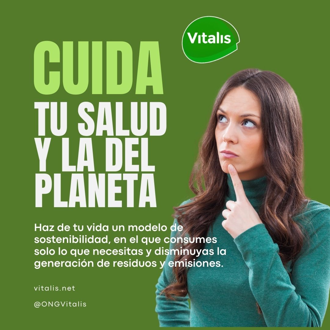 Cuidar tu salud y la del planeta empieza en lo cotidiano 🌱🌍. Consumir solo lo necesario, reducir residuos y emisiones es vivir con conciencia. Tu bienestar y el del planeta están conectados. #VidaSostenible #ONGVitalis