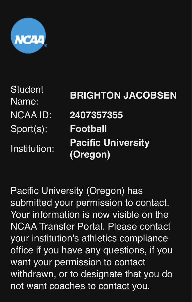 JayJacobsen8's tweet image. Transfer Portal Kicker looking for a home. 3 years of eligibility left. Started in 8 games at all 3 positions 
(KO,Punt,FG) 
14/15 PAT  
2/3 FG 
KO average 61.3 yards 
6’1 
220
4.5 ⭐️CSK 
▶️@Brightonkicks_ 

@DannySutton23 @FBS_Recruiting @Chris_Sailer @PNWSports_ @KickExposure