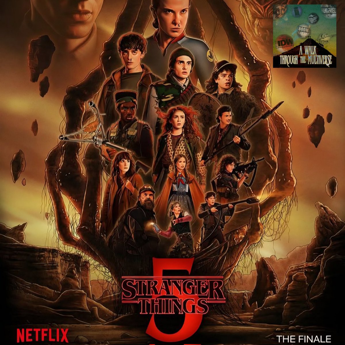WalkTheVerse's tweet image. It's finally here. The series finale of Stranger Things. After nine years, we say goodbye to our group of misfits. But did it live up to the hype? Check out my thoughts on this episode. #StrangerThings #StrangerThings5