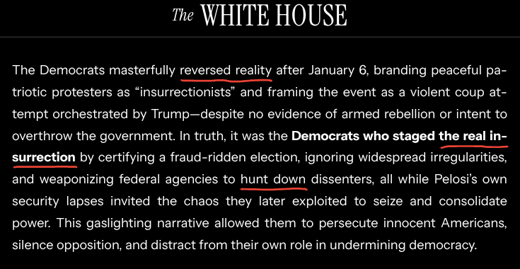 JasonJournoDC's tweet image. 🚨The White House's new J6 website features @ScottAdamsSays' *EXACT LANGUAGE* &amp;amp; framing from just 3 days ago 🚨

It says Dems “reversed reality” by calling J6ers "insurrectionists" while committing “the real insurrection” and “hunt[ing] down” protesters.