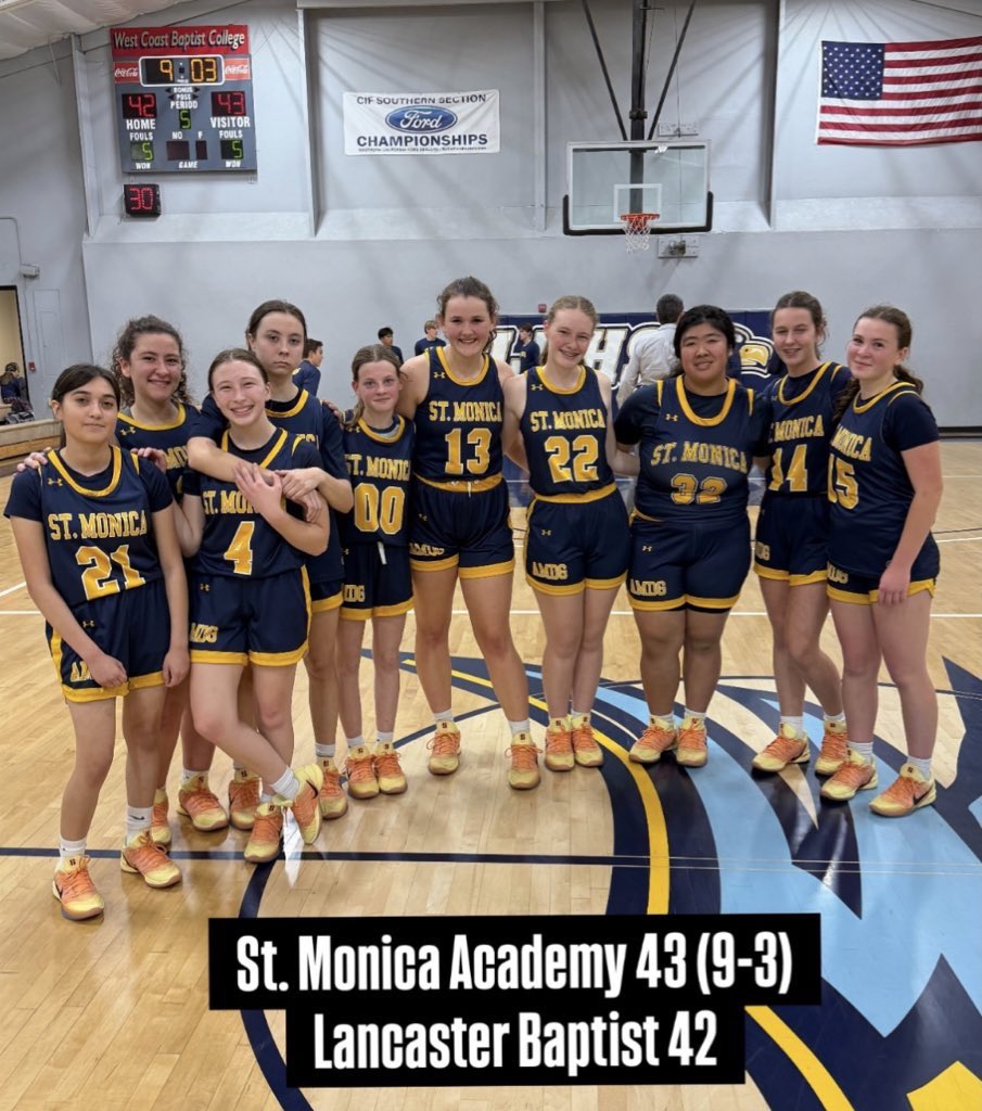 St Monica Academy (Montrose) takes down Lancaster Baptist to move to 9-3 overall 🏀

Photo Courtesy of HC Vic Karapetian, who previously was at Canoga Park’s AGBU…