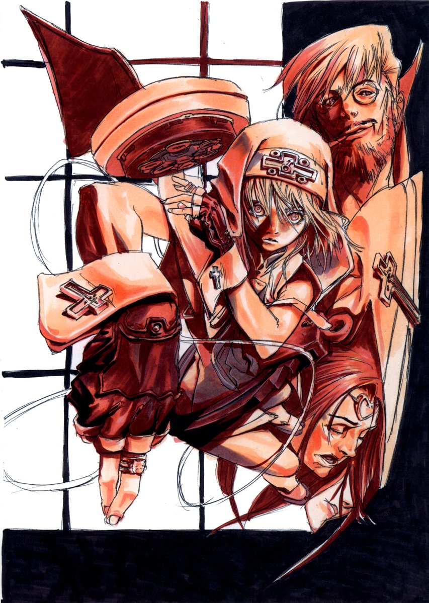 ItsFantasticAC's tweet image. Guilty Gear XX poster illustration, by Daisuke Ishiwatari.