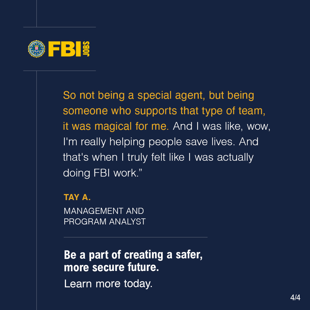FBIJobs's tweet image. At Redstone Arsenal in #Huntsville, #FBI professionals work collaboratively across disciplines to advance our investigations in #counterterrorism, #cyber, and violent crime. Be a part of creating a safer, more secure future. Learn more today. #FBIJobs
fbijobs.gov/locations/reds…