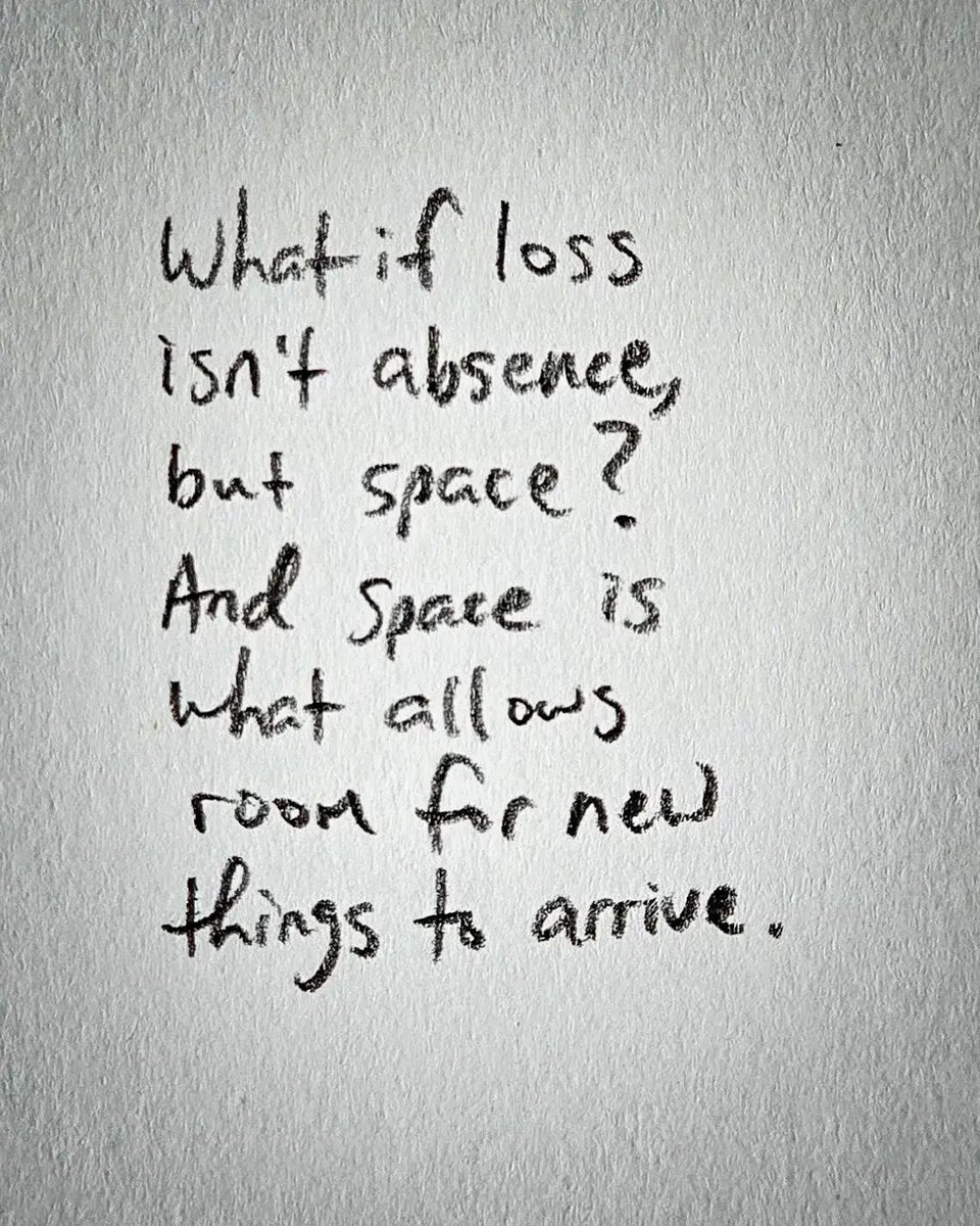 What if loss isn't absence, but space? And space is what allows room for new things to arrive.

#Perspective #GrowthMindset #LettingGo #NewBeginnings #Hope #Healing #LifeLessons #Quotes #ShareInspireQuotes