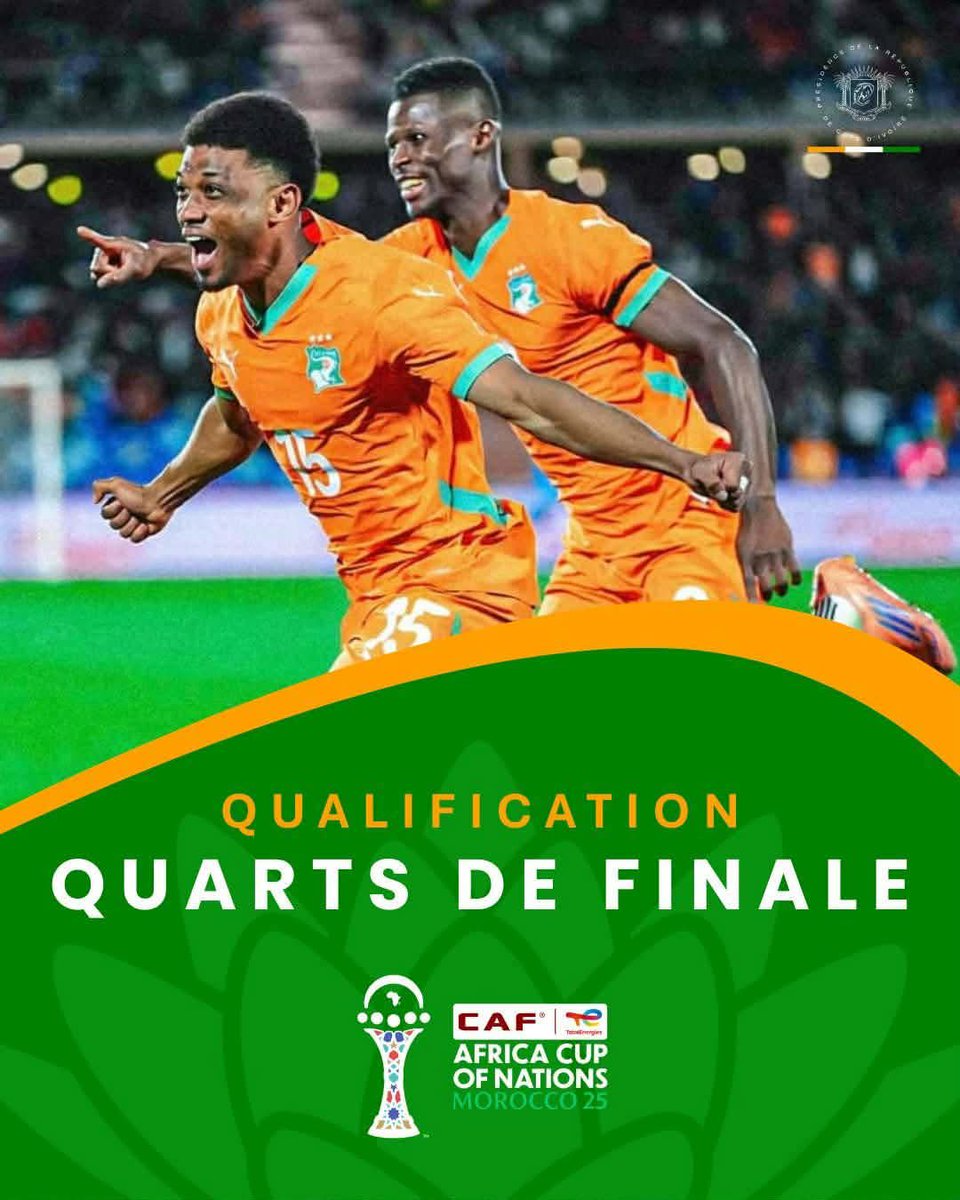 AOuattara_PRCI's tweet image. Bravo à nos Éléphants ! 

En route pour les quarts de finale.