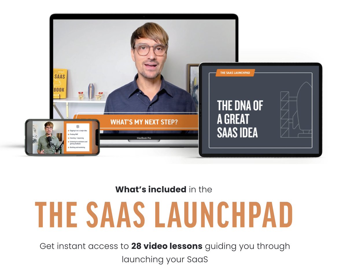 MicroConf's tweet image. "I went from many ideas, narrowing it down to one golden goose, and now actively validating it in different ways. The SaaS Launchpad is supporting my journey one step at a time." 👈 Want the same support Kamal is getting? Try a free lesson at saaslaunchpad.co
