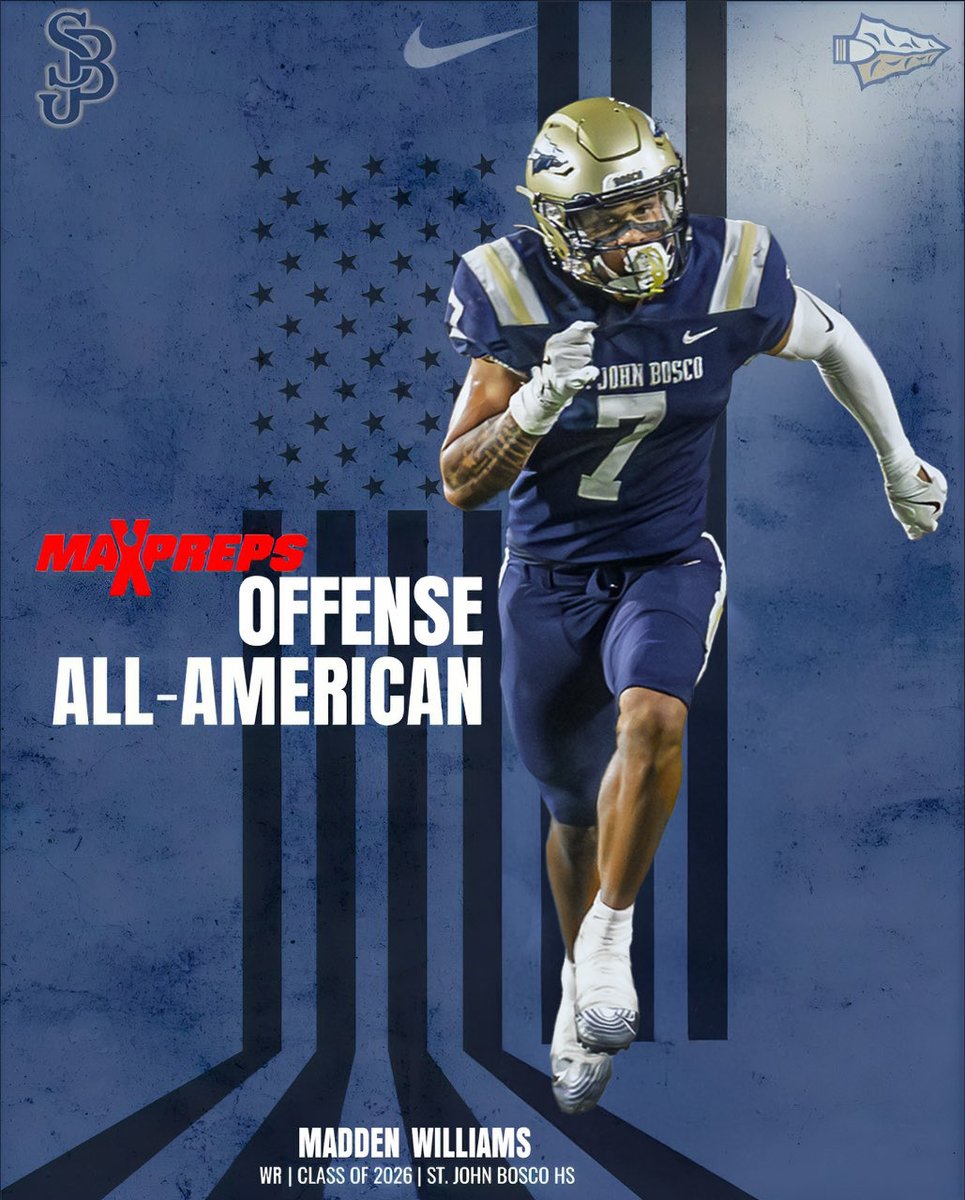MaddenWilliams1's tweet image. Thank you @MaxPreps for selecting me as a 2025 All-American 🇺🇸 I appreciate the recognition. #maxprepsallamerican @Zack_Poff_MP @boscofootball @AggieFootball