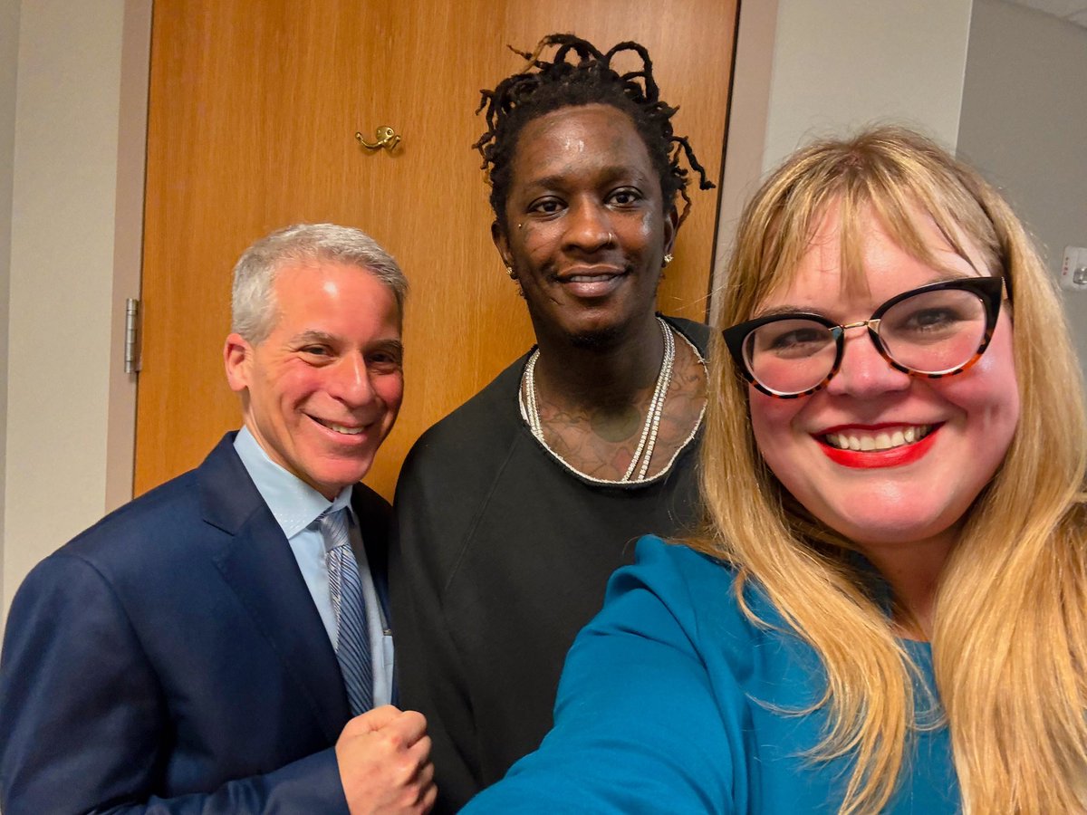 ATLeighann's tweet photo. In court today with two goats.  And we won!  Give @youngthug his stuff back! https://t.co/oV0XUWkl1L