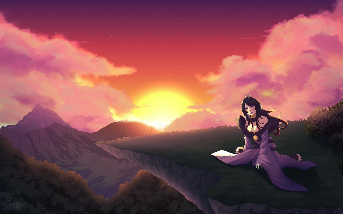 Y0K0B0X's tweet photo. I work on a new #commission :>
#sunset #vtuber https://t.co/JBCcxHlURc
