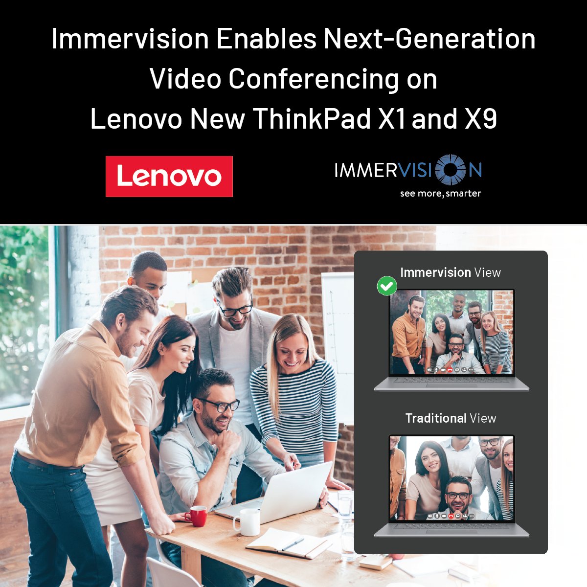 Immervision technology powers Lenovo’s next-generation video-conferencing experience on the new ThinkPad X1s and X9-15p unveiled at Lenovo Tech World &amp; CES 2026.

Read the full press release: immervision.com/immervision-en…

#Lenovo #Immervision #ThinkPad #CES2026 #VideoConferencing
