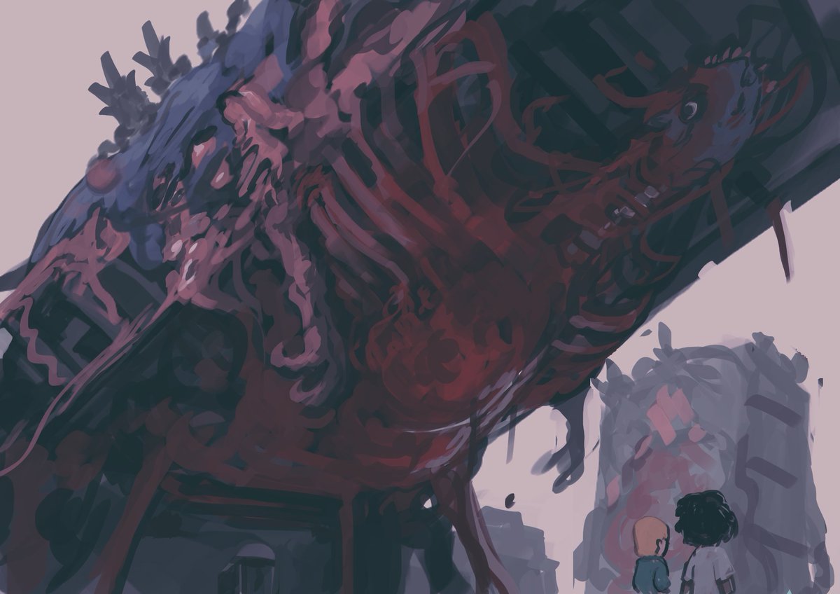 steel_neck's tweet image. "One of the scariest thing about the city is the Tadpole nests.
Buildings wrapped in flesh and monsters swarming and incubating inside.
Some buildings get so overrun theycollapse from the weight.
I hope people managed to get out in time"

Godzilla: Black Mass - Nests