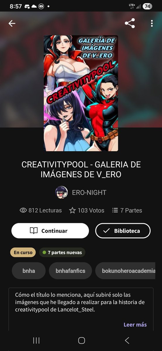 Les comparto el contenido de dos creadores, Ero, creador de buenas imágenes IA y Lancelot con su Fanfic de creativepool. Espero les guste su contenido. 

wattpad.com/story/40608918…

wattpad.com/story/39891065…