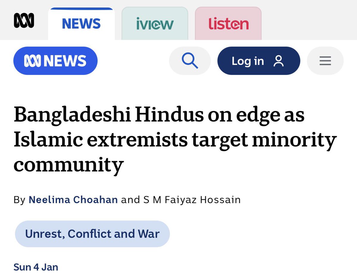 TrulyMonica's tweet photo. Attacks on Hindus are so bad in Bangladesh that even Australian media is covering it. But our liberals are advising us to stay silent because “diplomacy”. https://t.co/zuA91DmgMg