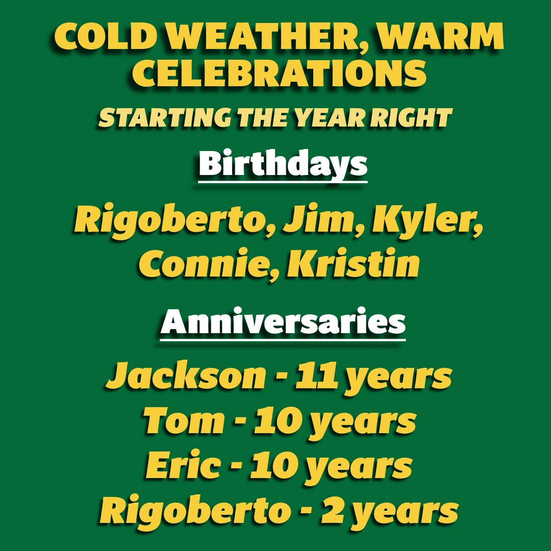 Even in the off-season, our team gives us plenty to celebrate 💚 Cheers to our January crew!