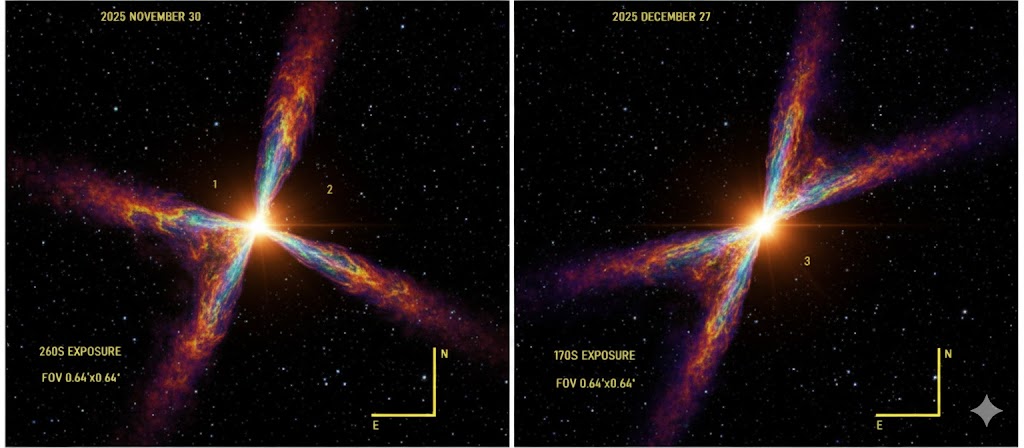 🚨Discovery: The "3i/Atlas" Anomaly – New Deep-Space Observations Reveal Triple-Jet Symmetry
3I/ATLAS Images: spacetracker.space/timeline
January 6, 2026 — Astronomers and space enthusiasts are reeling after the release of ultra-high-resolution 8K imagery of the 3iAtlas system, a