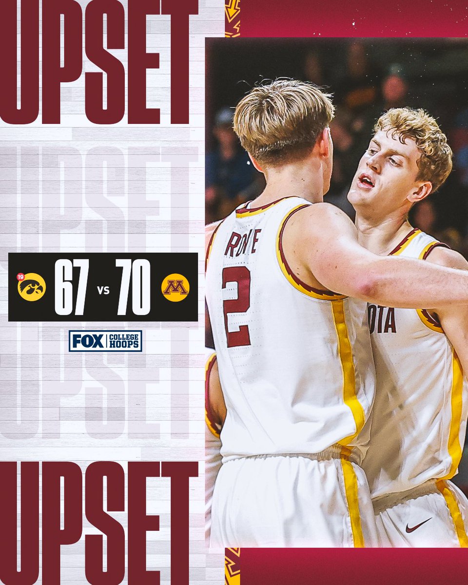 CBBonFOX's tweet photo. Gophers take down No. 19 Iowa in the Barn 🔥 @GopherMBB https://t.co/oaSxtEO1KU