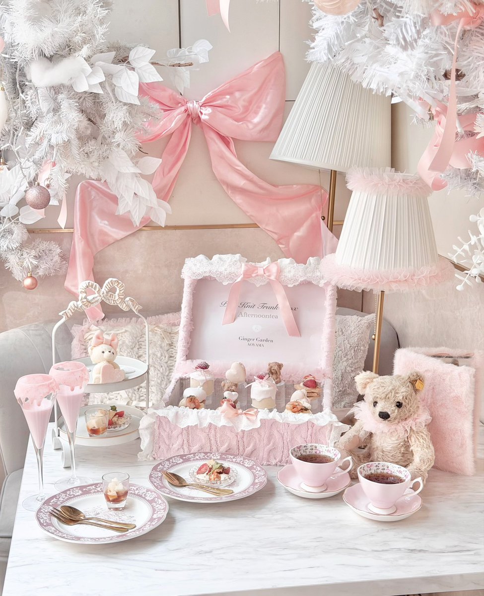 🎀🧸🤍🎀🧸🤍🎀🧸🤍🎀🧸🤍🎀 🎀期間限定🤍リボンカフェ🎀 ピンクニット