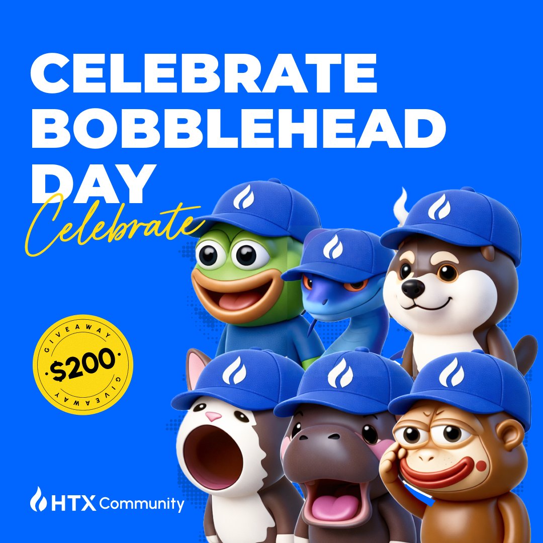 🙌Celebrate BobbleHead Day! 

$200 Giveaway:
✅ Drop your fave crypto bobblehead 
✅ Tag friends + RT
✅ Follow <a href="/HTX_Global/">HTX</a>, winners will get a DM

10 winners, $200 total shared! good luck.