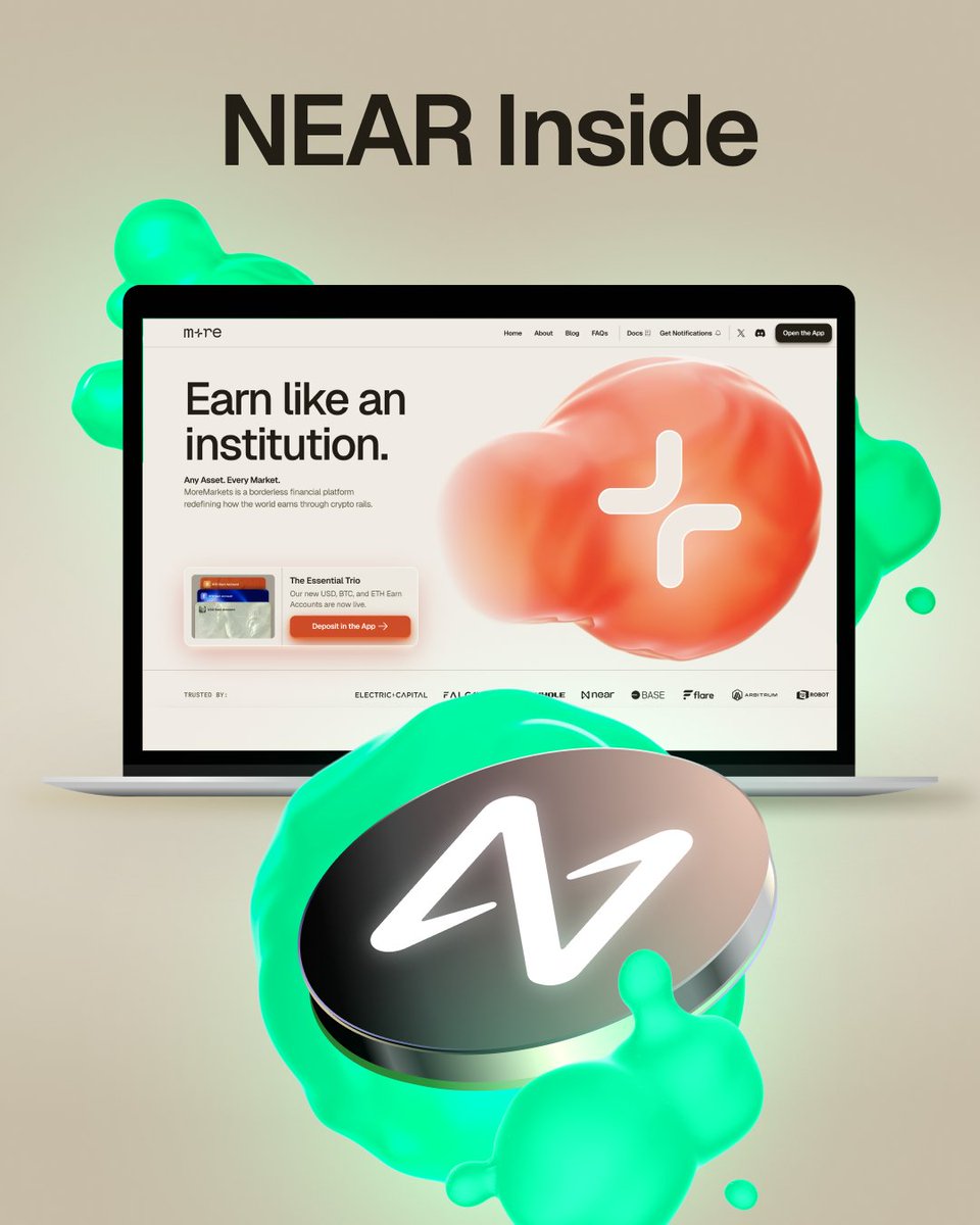 确实，今早把一小笔$USDC 一键从MetaMask 投入@moremarketsxyz 的Earn，self‑custody 没丢，engine  自动把敞口拆到$SOL/$BNB，ReceiptTeller 把活跃车道亮出来，RouterTeller 划好退出路；NEAR  路线也试了：$USDC→$stNEAR，Arkis 约55% LTV，执行本地