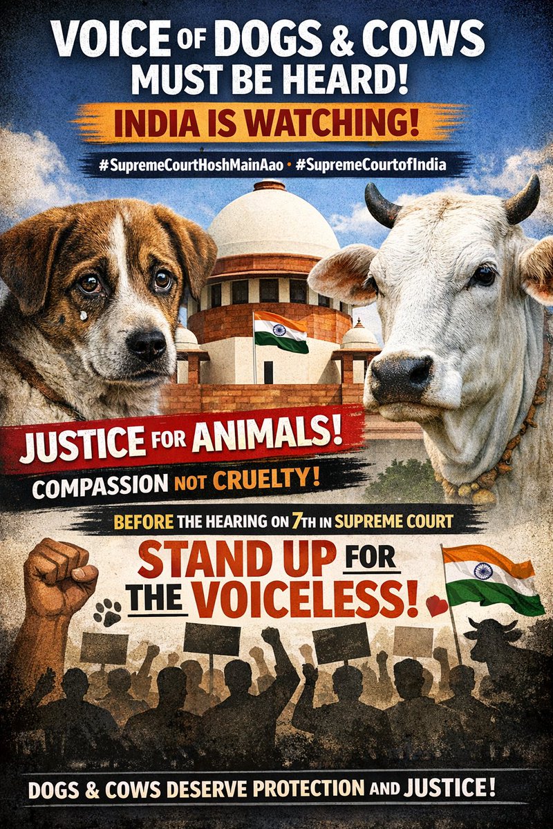 RahulSi98696083's tweet photo. Dogs and cows deserve safety, dignity &amp; legal protection. A compassionate India is a stronger India. 🐾❤️
#SupremeCourtHoshMainAao #SupremeCourtofIndia https://t.co/KhzCWp4CPq