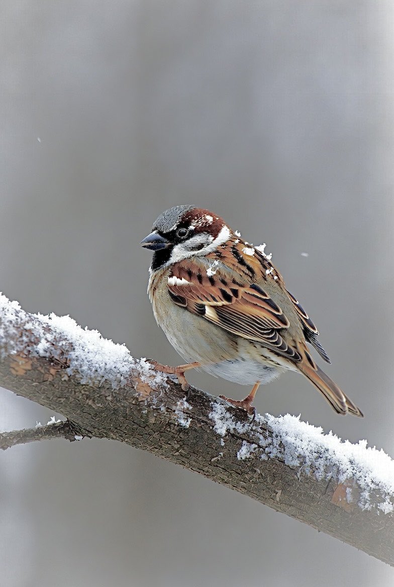 a breath of warmth on a frozen branch