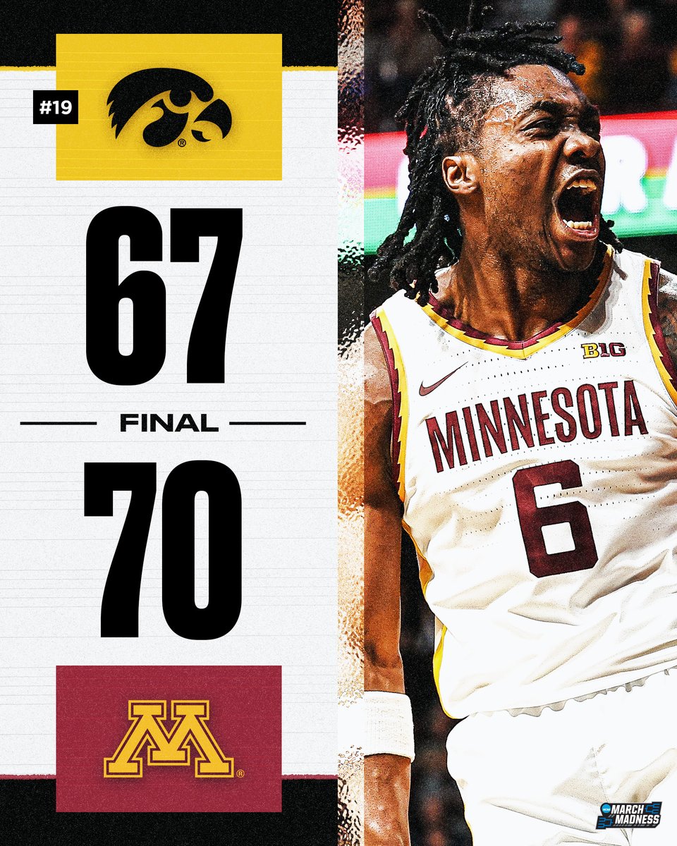 MINNESOTA UPSETS NO. 19 IOWA 🤯

The Gophers continue their hot start in conference play 🔥