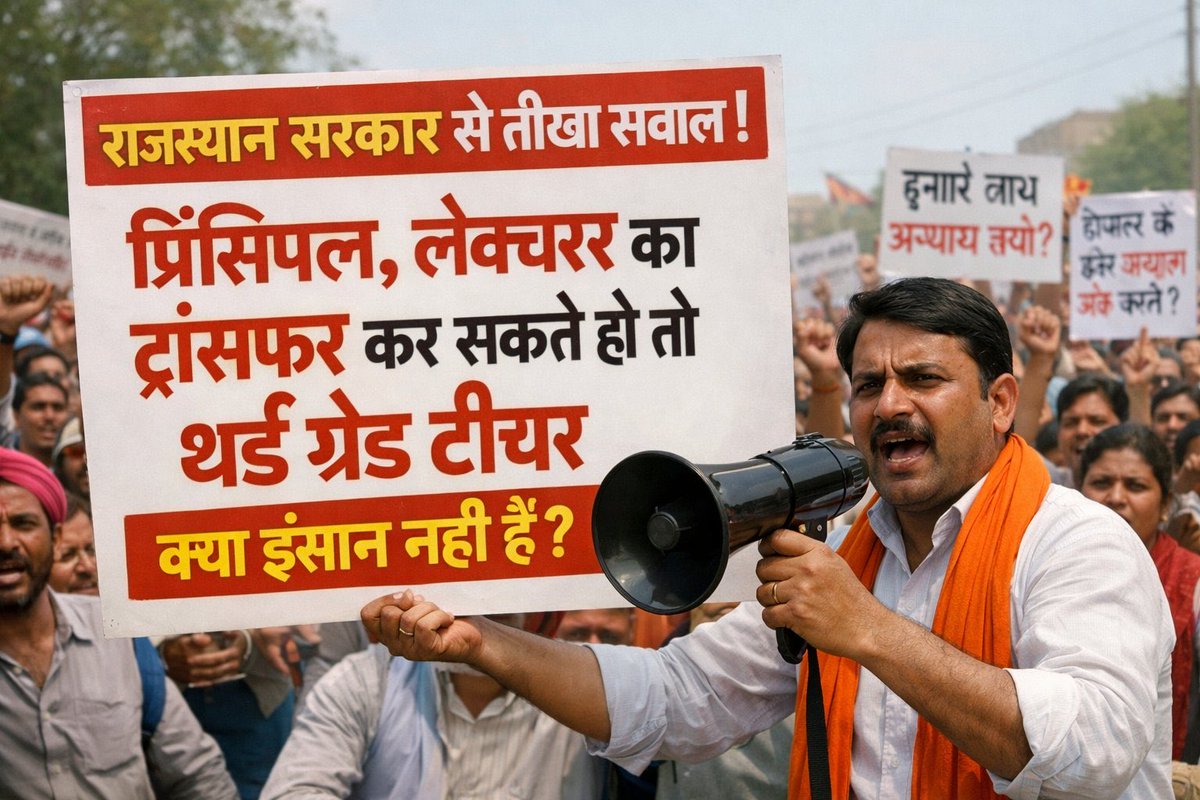ट्रांसफर खोले सरकार, शिक्षक निराश है, शिक्षक हताश है। 

#स्थानांतरण_शिक्षकों_का_सम्मान 
#BJPसे3rdGट्रांसफर_गुहार
#3rd_ग्रेड_शिक्षक_स्थानांतरण

<a href="/BhajanlalBjp/">Bhajanlal Sharma</a> <a href="/madandilawar/">Madan Dilawar</a> <a href="/KumariDiya/">Diya Kumari</a> <a href="/BJP4Rajasthan/">BJP Rajasthan</a> <a href="/1stIndiaNews/">First India News</a> <a href="/TheTribhuvan/">Tribhuvan_Official</a> <a href="/News18Rajasthan/">News18 Rajasthan</a> <a href="/CNNnews18/">News18</a>